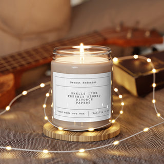 Smells like freshly signed divorce papers - candle